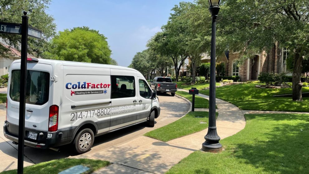 cold factor heating and air van in neighborhood