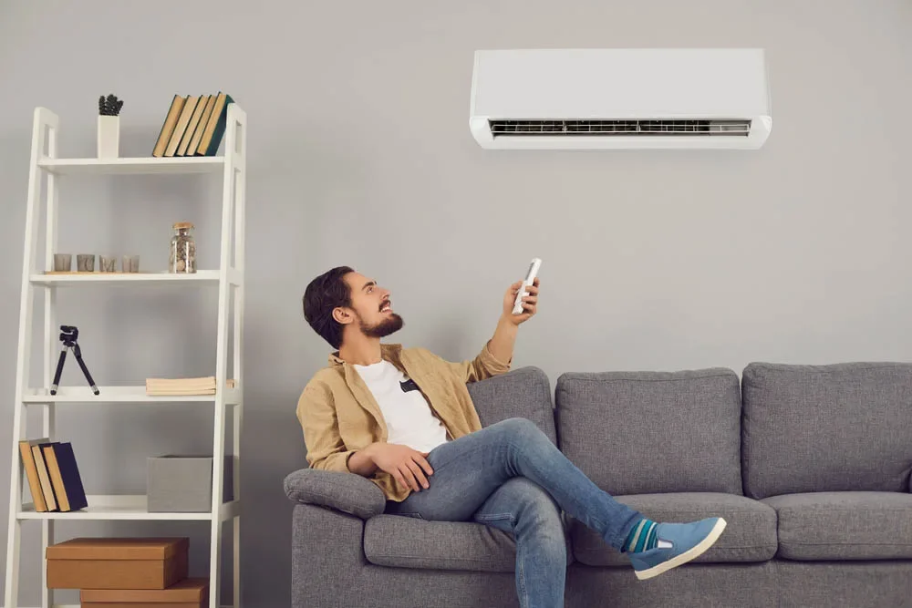 Homeowner using their HVAC system Homeowner using their HVAC system