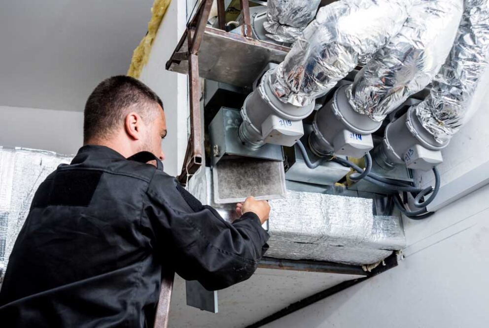 Cold Factor technician cleaning HVAC ductwork