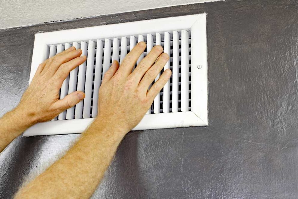 Preston feeling the AC vent with their hands