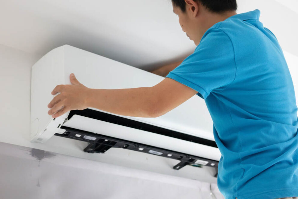 AC system being installed